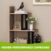 L-Shaped 5-Tier Corner Bookshelf, Retro Brown Ladder Shelf, 120cm Tal
