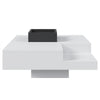 Coffee Table With LED Lights Modern Marble Effects Living Room Furniture White