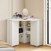 Corner Dressing Table Desk Cupbpard Workstation Foldable Shelf Storage Display