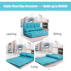 Lazy Sofa Bed Convertible Floor Couch with 6-Level Adjustable Backrest Blue