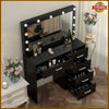 Makeup Desk Dressing Table Vanity Set With Large Mirror 11 LED Bulbs & 5 Drawers
