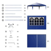 Gazebo Marquee 3x3m Heavy Duty Garden Party Canopy Waterproof Tent with 4 Sides