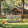 Large Stainless Steel Chicken Coop Run Cage Farm Poultry Pen with Removable Tray