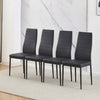 Modern Set of 4 Faux Leather Dining Chair Padded Seat Kitchen Dinning Room Black