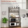 5 Tier Kitchen Bakers Rack Rustic Cabinet Storage Organizer Shelving Unit Stand