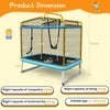 3-in-1 Kids Trampoline 6FT Rectangle Toddler Trampoline w/ Swing Horizontal Bar