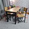 5 Piece Dining Table and Chairs Set Wooden Space with Metal Frame Kitchen UKED
