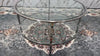 Rounded Double Glass Coffee Table with Steel Legs 43 x 80 cm