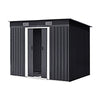 4 x 8ft Metal Shed Pent Roof Garden Shed Outdoor Tools Storage House with Base