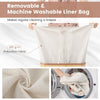 Laundry Hamper 72L Bamboo Laundry Basket Collapsible Dirty Laundry Organizer