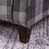 High Back Wing Back Chair Tweed Tartan Checked Grey Fireside Armchair