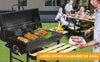 Heavy Duty Large Charcoal Barrel BBQ Grill Garden Barbecue Mini Smoker W/Wheels