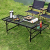 Portable Camping Table Folding Storage Outdoor Desk Mesh Top Height Extendable