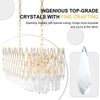 Luxury Clear K9 Crystal Chandelier Light Formal Rectangular Pendant Light Dining