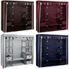Large Fabric Canvas Wardrobe With Hanging Rail Shelving Clothes Storage Cupboard