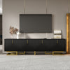 Modern TV Stand Cabinet TV Entertainment Centre Unit mit Gold Metal Legs, Black