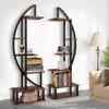 5Tier Plant Stand Half-Moon Shaped Metal Bookcase Large Storage Rack Flower Rack