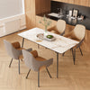 2 x Rotatable Dining Chairs Padded Leather Seat Metal Legs Swivel Kitchen Modern