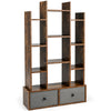 12 Tier Bookshelf Open Storage Wood Bookcase Organizer Display Shelf