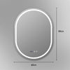 LED Bathroom Mirror Illuminated Demister 3 Color Touch Switch Wall Mounted Oval