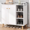 Shoe Cabinet Rack 2 Door 3 Cells Cupboard Footwear Stand Wooden Storage Unit