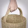 Seagrass Stair Basket/Step Storage Basket with Handle, Large, Natural