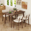 Chic 5-Piece Dining Table Set for 4 Wooden Table & 4 Upholstered Chairs Brown