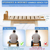 Durable Bamboo Shower Bench Spa Stool Seat Chair 2-Tier Storage Shelf Waterproof