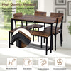 Dining Table and 4 Chairs 1 Bench Set Metal Home kitchen Dinging Room Furnitture