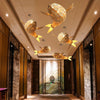 Wooden Rattan Pendant Light Fish Shape Hanging Ceiling Lamp LED Chandelier Shade