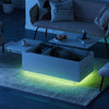 Coffee Table High Gloss LED Lift up with Storage White Living Room Furniture