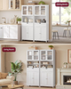 Kitchen Pantry Cabinet Shelves Drawer Acrylic Doors Storage Unit Freestanding