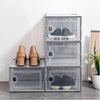 12PCS Stackable Shoe Box Clear Footwear Case Foldable Sneaker Storage Organiser