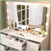 YAMISSI Vanity Dressing Makeup Table Set With LED Light Mirror Storage 7 Drawers