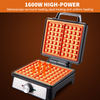1600W 2 Slice Electric Waffle Maker Non-Stick Belgian Waffle Machine Adjustable