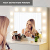 Dressing Table LED Lights & 1 Drawer Makeup Table with Mirror Bedroom White Gift