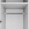 2 Door 2 Drawer White Wardrobe with Hanging Rail Wooden Clothes Storage Cupboard