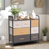 Fabric Chest Of Drawers with Shelves Industrial 4 Drawer Dresser Organizer Brown