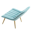 Modern Accent Chair Pinstripe Leaning Back Velvet Leisure Armchair Metal Legs