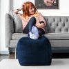 luxury velvet cube foot stool rest seat soft pouffe rucomfy beanbags