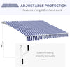 Garden Patio Manual Awning Canopy Shelter Outdoor Sun Shade Retractable
