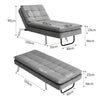 Convertible Sofabed Recliner Sleeper 2-in-1 Chair Bed Chaise Lounger Chrome Legs