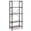 5-Tier Bookshelf Home Office Freestanding Display Rack-Coffee