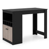 Kitchen Counter Height Dining Table with Storage Cabinet-Black