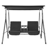 Uimoso 2-Seat Patio Swing Chair Outdoor Patio Swing with Adjustable Canopy Black