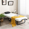 200cm Folding Bed Metal Frame Portable Foldable Guest Bed w/ Mattress & Wheels
