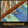 Hammock with Stand, Triple-Head Wood Garden Hammock with Cotton Bed, Blue