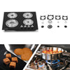 Built In 2/4/5 Burner Black Glass On Gas Wok Burner Hob With Cast Iron Pan Stand