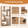 Floor Standing Open Display Shelving Wooden Storage Cabinet Natural