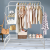 HEAVY DUTY CLOTHES RAIL 120KG LOAD STURDY CLOTHES RACK WITH SHELFS & SHOE RACK